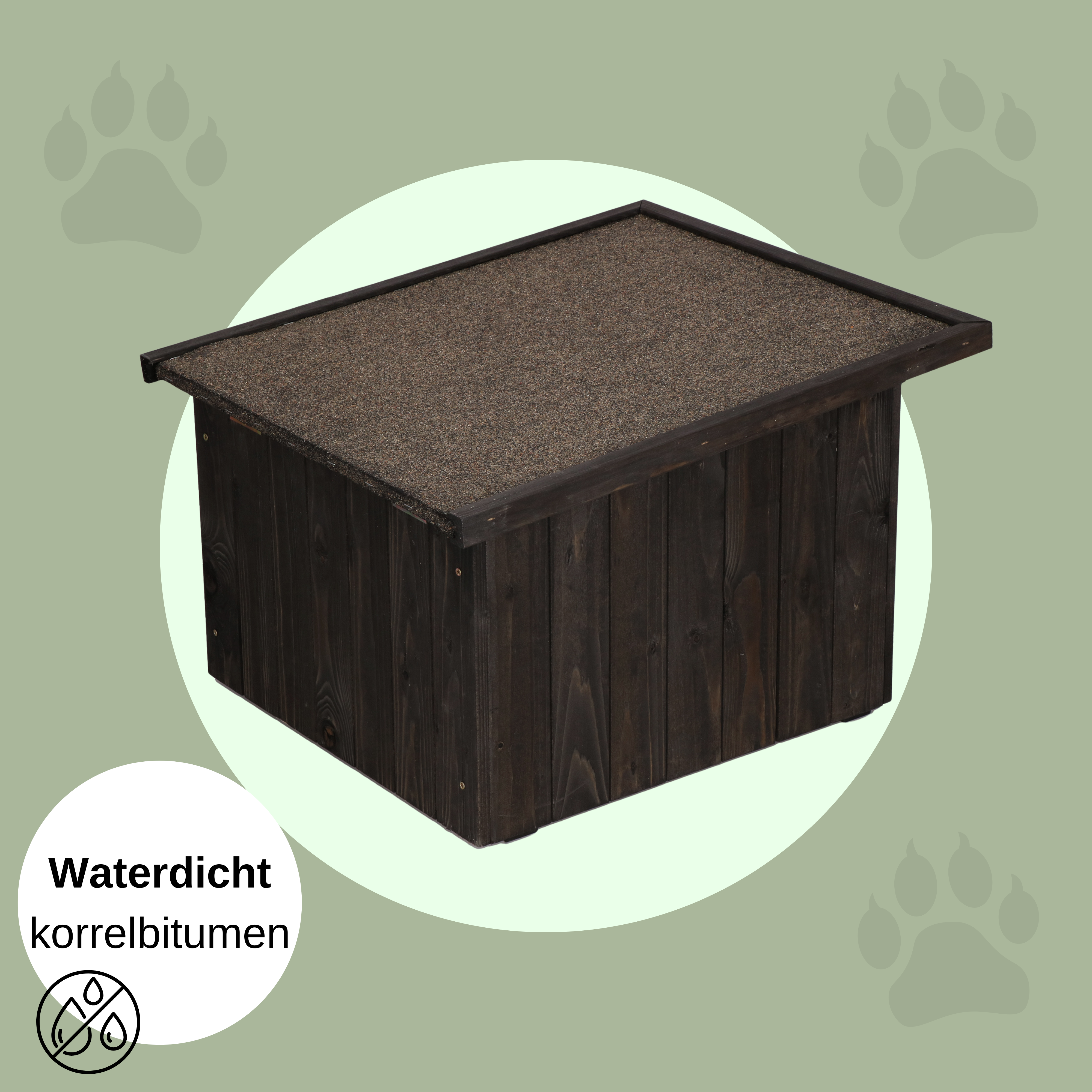 Kattenhuis - Geïsoleerd - Voor Buiten - Weersbestendig - 58 X 49,5 X 36 CM - Zwart