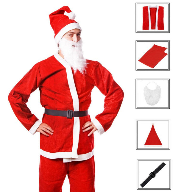 Kerstman Kostuum | 5-Delig | Rood