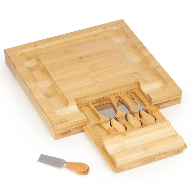 Serveerplank | Snijplank | 5 Delig | Bamboe Snijplank | 33 x 33 cm
