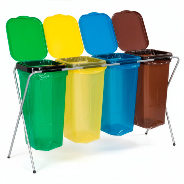 Vuilniszakkenhouder - Frame voor Afvalzakken - Standaard - 4 delen - Meerkleurig - 30 Kg