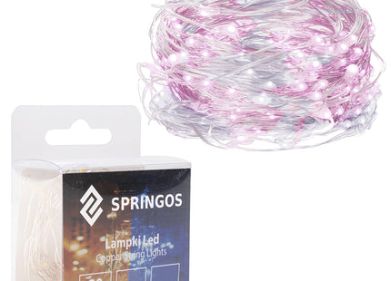 Draadverlichting Kerstboomverlichting - 20 LED - Microdraden - 1.9 M - Koud Wit/Roze