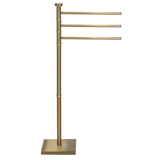 Handdoekrek - vrijstaand - Handdoekstang - Handdoekhouder - 3 Armen - Metaal- Goud - 86 cm