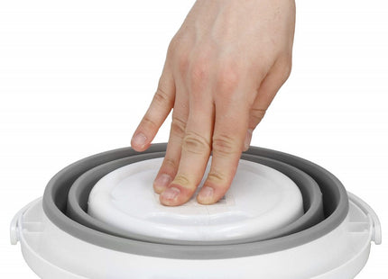 Emmer | Opvouwbare Emmer | Rond | 10L | Grijs/Wit