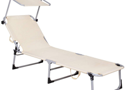 Ligbed | Ligstoel | Zonnebed | Inclusief Luifel | Zand