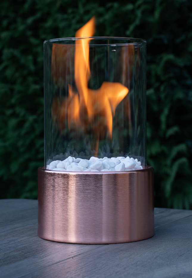 Bio Ethanol Sfeerhaard | Tafelhaard | Binnen & Buiten | Rond | Rose | Goud | ⌀ 15 CM