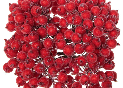 Kunstdecoratielijsterbes - 100 Draden - 200 Lijsterbesbollen - Rood