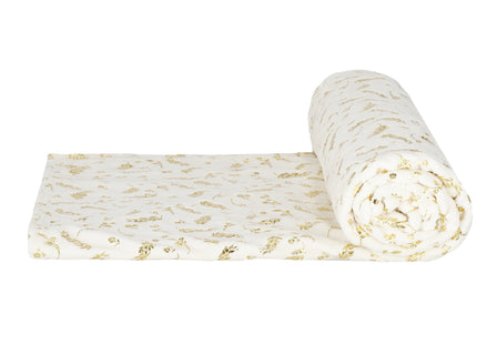 Plaid | Sprei | Deken | 200 x 150 cm | Pluche | Plant | Crème / Goud
