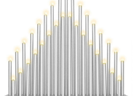 LED Kaarsenbrug | Batterijen | Dubbele Kaarsenrij | Zilver | Warm Wit