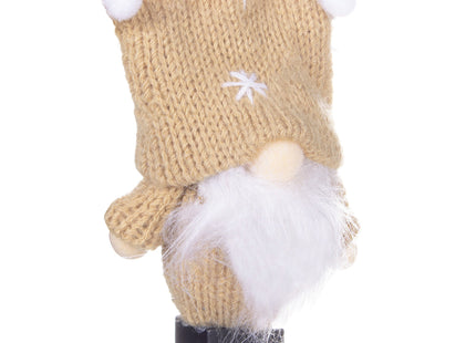 Kerstkabouter - Kersthangers - Kerstdwerg - Kerstversiering - Beige - 8 cm