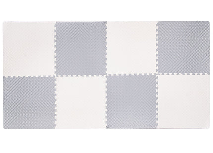 Speelmat | Speelmat Foam | Puzzelmat | Figuren | 9 Puzzelstukken | Crème / Grijs | 230 x 120 cm