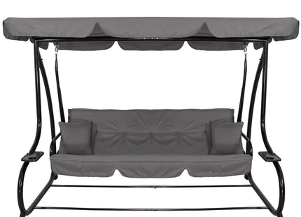 Schommelbank |  4-zits | 241 X 120 X 162 Cm | Linda-Schommel | 4-zits | Waterafstotend | Inclusief 2 Kussens | Verstelbare Luifel |Grijs
