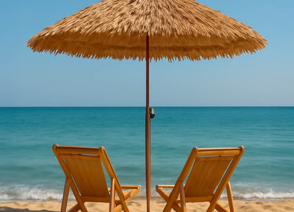 Parasol | Strand Parasol | Parasols | Opvouwbaar | Hawaiiaans | 160 cm | Bruin