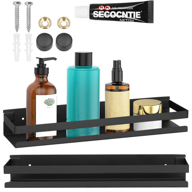 Doucherek | Badkamer Plank | Doucheplank | RVS | 40 cm | Zwart