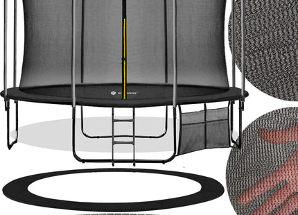 Trampoline | Trampoline met veiligheidsnet | Tuin | 365-374 cm | Zwart/Geel