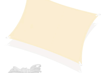 Schaduwdoek | Zonnezeil | Rechthoekig  | 4 x 3 m | 90% Schaduw | Crème | 160 g/m2 |  Polyethyleen