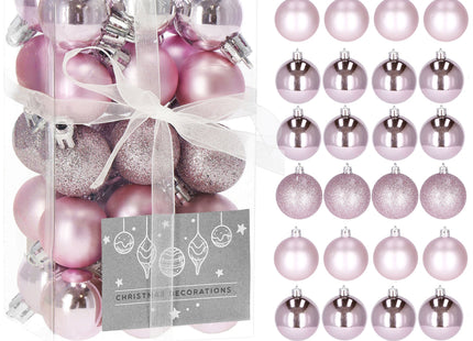 Kerstballen | 30 Stuks | 3 cm | Roze Tinten