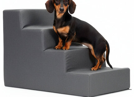 Hondentrap - Hondenloopplank - 4 Hellingen - Opstapje - Voor Grote en Kleine Honden - Grijs - 40 Cm