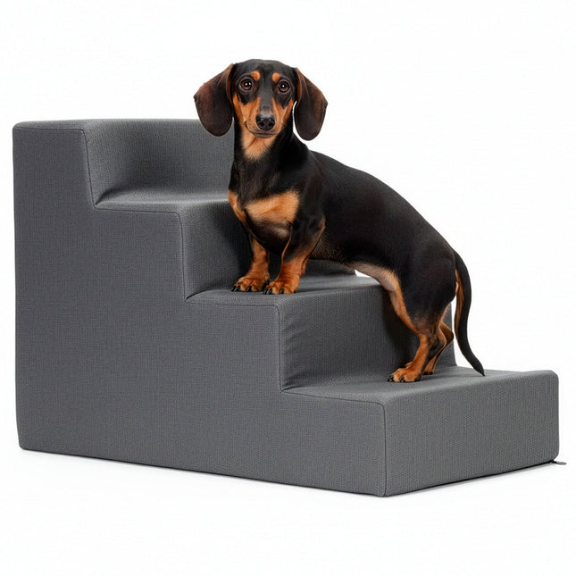Hondentrap - Hondenloopplank - 4 Hellingen - Opstapje - Voor Grote en Kleine Honden - Grijs - 40 Cm