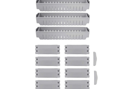 Keukentrolley | Keukentrolley Op Wieltjes | Badkamer Trolley | Opbergrek | 4 Niveaus | 101,5 x 54 x 12.5 cm | Grijs