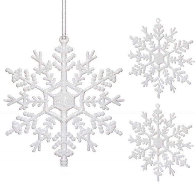Kersthanger | Sneeuwvlok | 12 cm | 3 Stuks