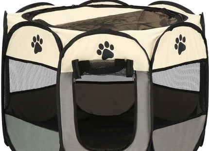 Puppyren | Hondenren | Opvouwbare Dierenren | 73 cm | Grijs/Zwart/Beige