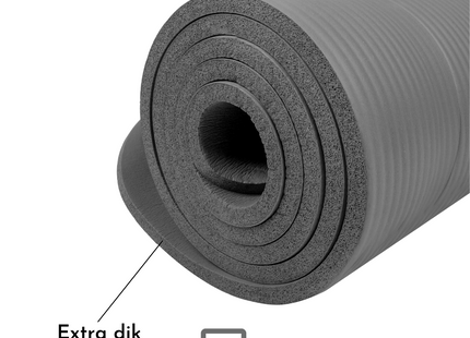 Yoga Mat | Extra Dik (15 mm) | Grijs