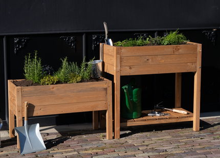 Kweekbak - Plantenbak - Moestuin - Planten - Hout - Geïmpregneerd - Rechthoekig - Bruin- 40 x 80 x 78 Cm
