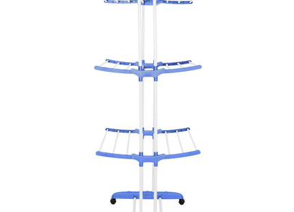 Wasrek - Droogtoren - Droogrek - 4 - Etages - Inklapbaar - Inclusief- Wielen - Draaibaar - 170x75,5x57 cm