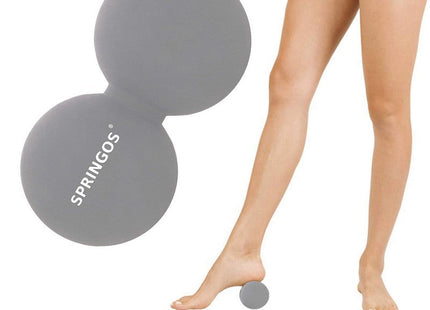 Massage Bal | Triggerpoint Bal | Peanut Ball | Lacrosse Bal | Massage | Mat Grijs | 13 cm