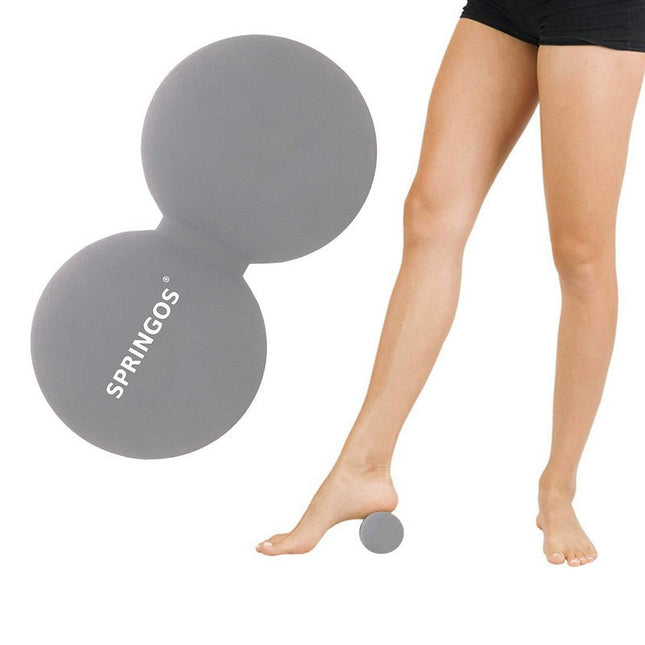 Massage Bal | Triggerpoint Bal | Peanut Ball | Lacrosse Bal | Massage | Mat Grijs | 13 cm