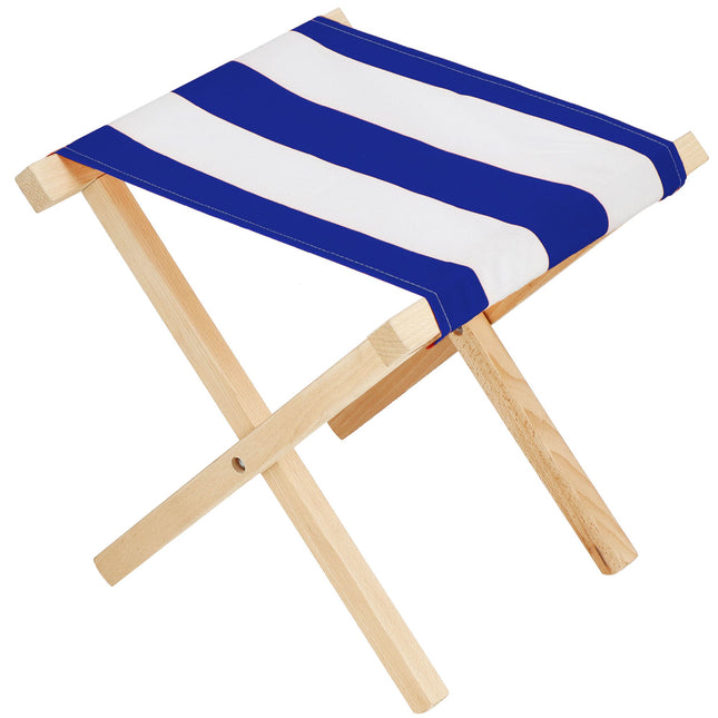 Campingkruk - Kampeerkruk - Viskruk - Voetensteun - Opvouwbaar - Blauw/Wit