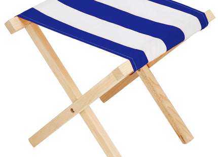Campingkruk - Kampeerkruk - Viskruk - Voetensteun - Opvouwbaar - Blauw/Wit