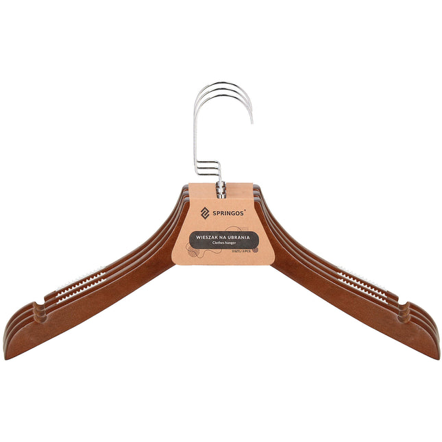 Houten Kledinghangers - 3 Stuks - Draaibaar - Luxe - Bruin