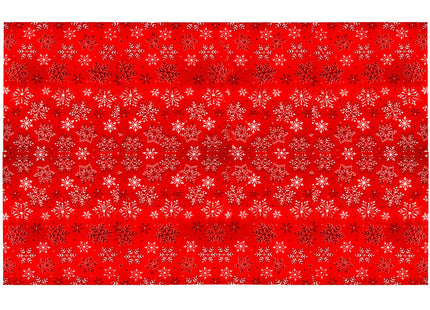 Tafelkleed -Kerst - Sneeuwvlokken- Rood - Polyester - 140 x 220 CM