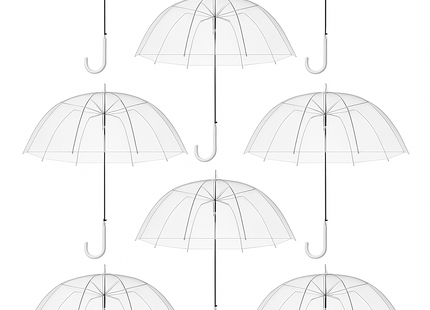 Transparante Paraplu - Doorzichtig - Voor Volwassenen - Ø 94 cm - 8 stuks