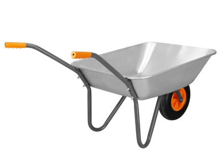 Kruiwagen | Kruiwagenwiel | 65L | 120kg Draagvermogen | Zilver/Oranje