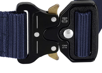 Riem | Gesp | Unisex | 125 cm | Marineblauw/Zwart