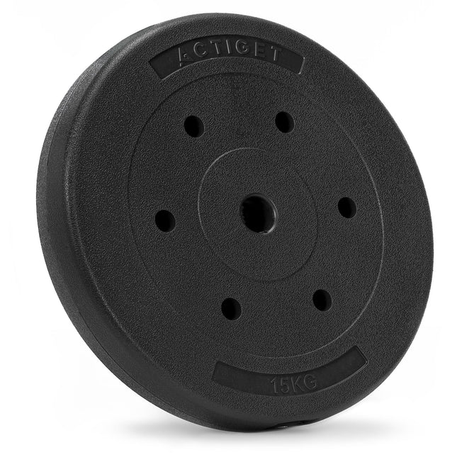 Halterschijf | 1 x 15 kg | Kunststof | Zwart | 29 MM