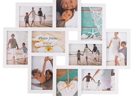 Fotolijst - 10 Foto's - Collage - Staand/Liggend - 48,5 x 53 cm - Wit