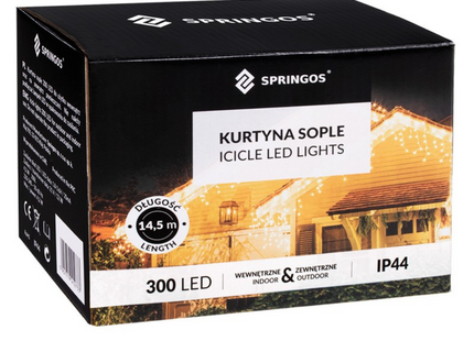 IJspegel Verlichting | 12 m + 2.5 m Snoer | 300 LED | Koel Wit | Koppelbaar | Inclusief Afstandsbediening
