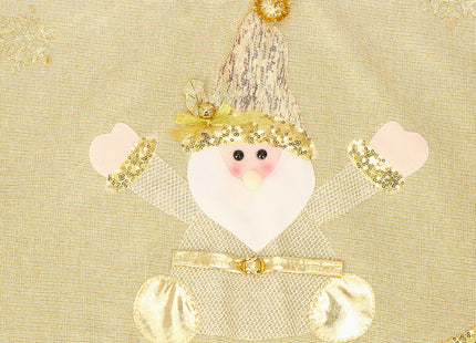 Kerstboomrok - Kerstboomkleed - Onderlegger - Kerstman - Goud - 106 cm