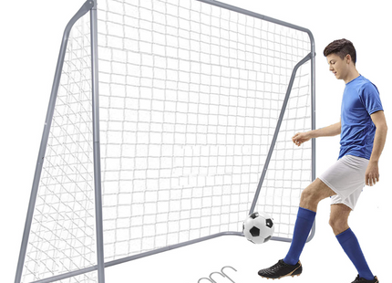 Voetbaldoel | Staal | Met Trainingsmat | Trainen | 240 x 170 | Grijs/Blauw