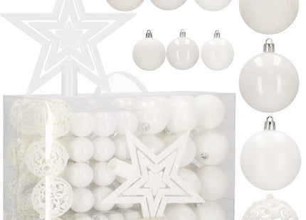 Kerstballen & Piek | 100 Stuks | Wit