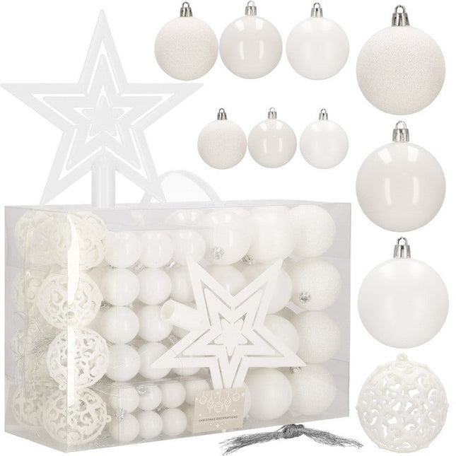 Kerstballen & Piek | 100 Stuks | Wit