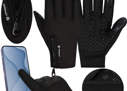 Handschoenen - Touch - Zwart - Nylon - Unisex - Maat M