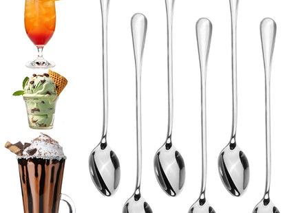 Latte -Dessertlepels Set van 6 - RVS - 19,7 cm - Zilver