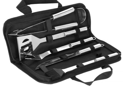 BBQ Accessoires | 5 Delige Set | Inclusief Draagtas | Roestvrij Staal