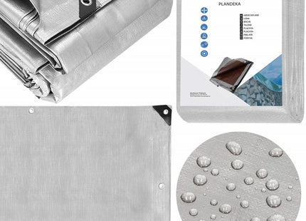 Afdekzeil | Dekzeil | Zeildoek | Waterdicht | PVC | 5 x 3 m | 210 g/m2 | Grijs/Bruin