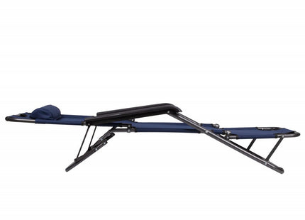 Tuinstoel | Ligstoel | Ligbed | Verstelbaar | Inclusief Hoofdsteun | Marineblauw