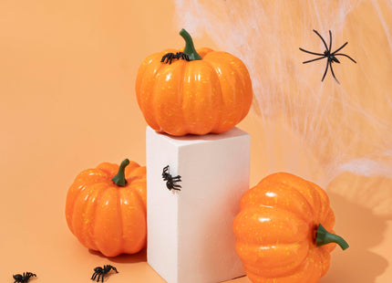 Decoratieve Pompoen - Decoratie - Halloween - Oranje - 8,5 cm